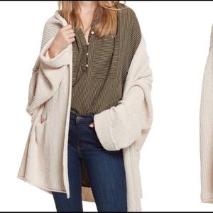 Free People Oversized Cardigan- Cream